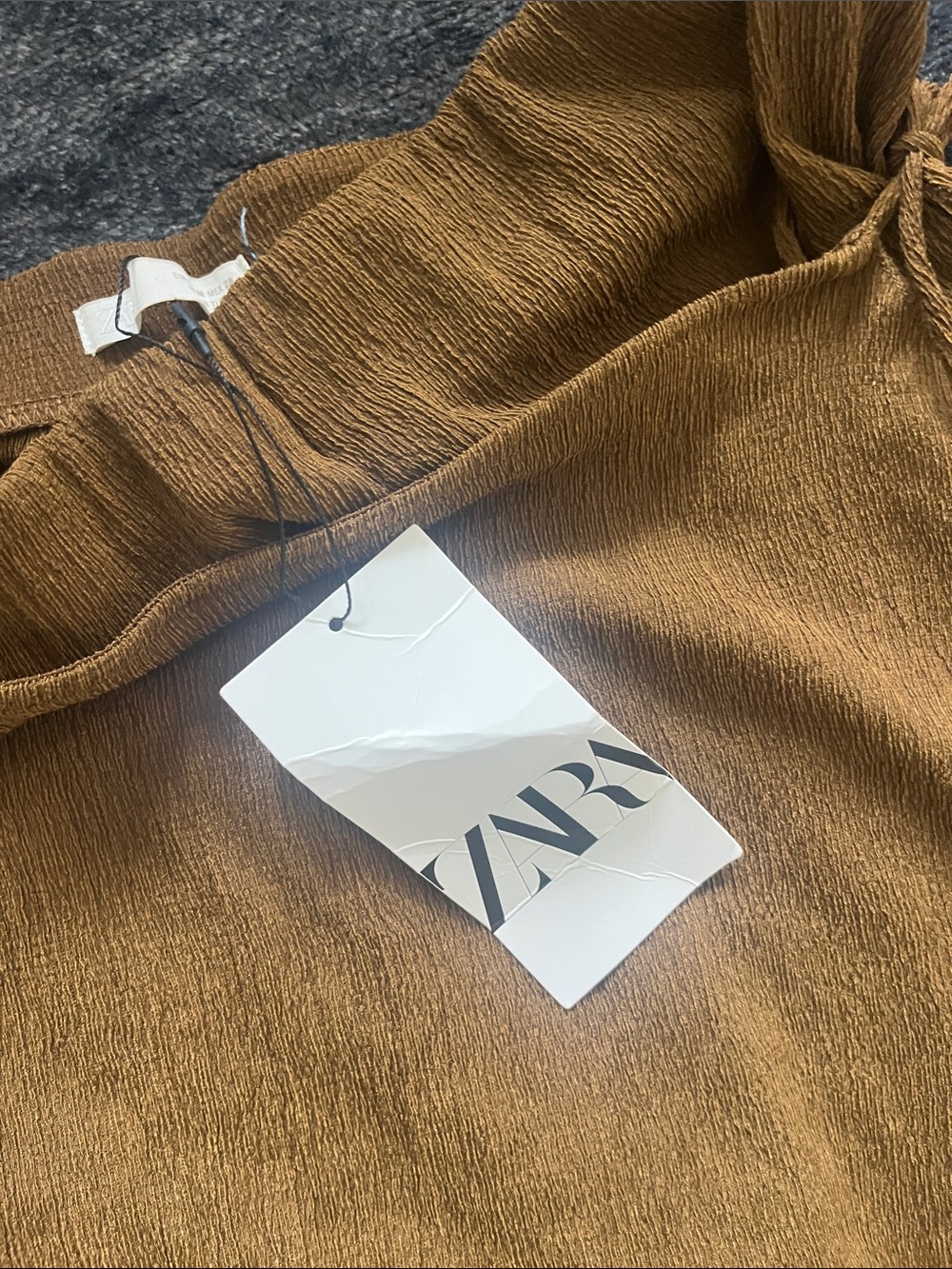 Zara Layered Wide-Leg Pants in Mustard Brown - Picture 3 of 6